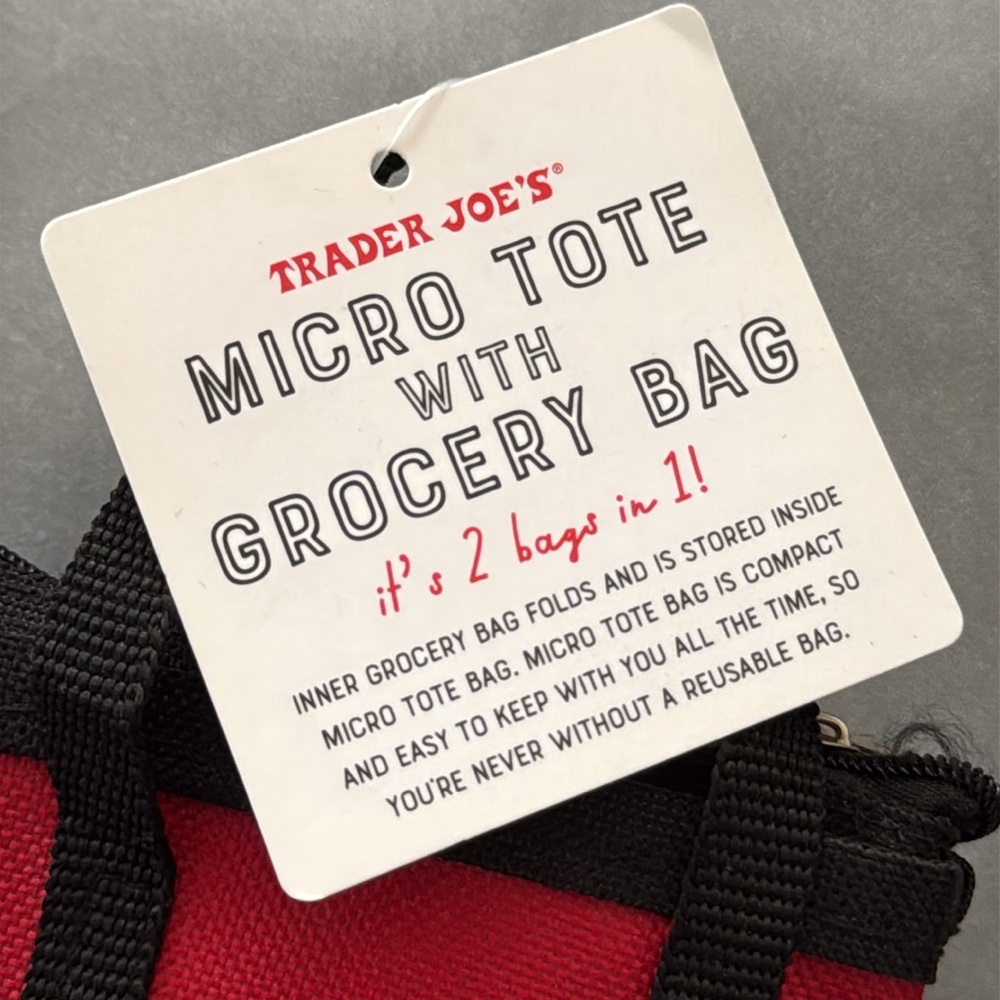 Trader Joe’s Red Mini Tote Bag - Picture 5 of 7